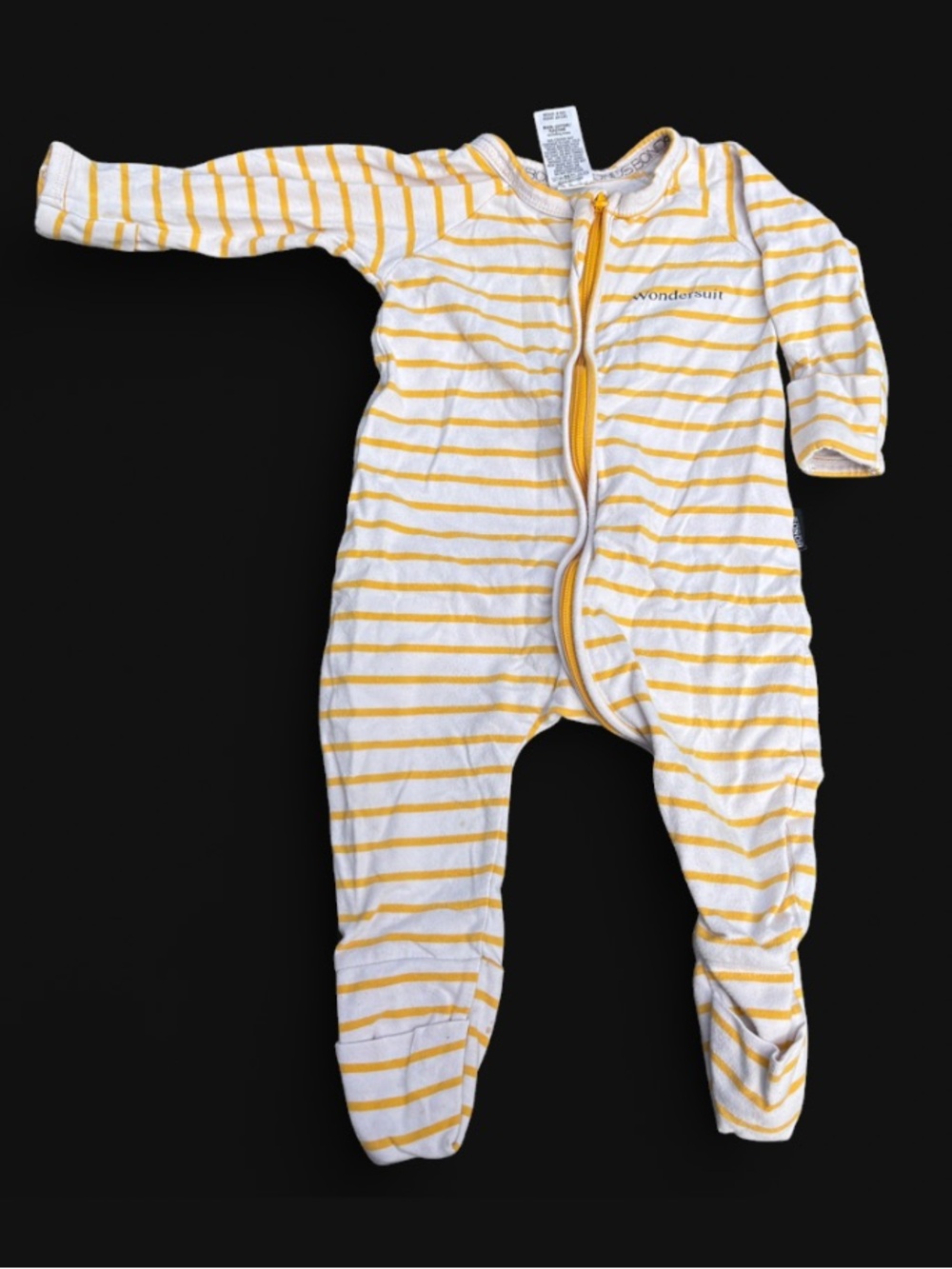 3-6M Bonds | Yellow Stripe Baby One-Piece Sleeper